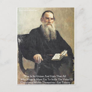 Leo Tolstoy "Oorlog is onrechtvaardig" citaat van  Briefkaart