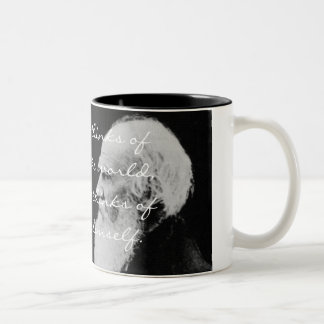 Leo Tolstoy - Verander de wereld. - Gepersonalisee Tweekleurige Koffiemok