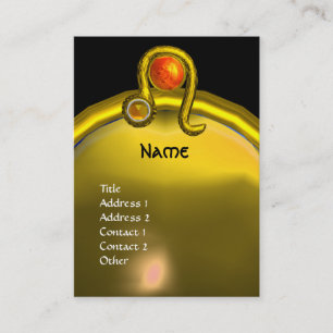 LEO, TOPAZ MONOGRAM heldergeel zwart sinaasappel Visitekaartje