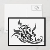 Leo Tribal Lion Tattoo Briefkaart (Voorkant / Achterkant)