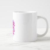 Leo Typography Pink Bubble Letters Mug Extra Grote Beker (Rechts)