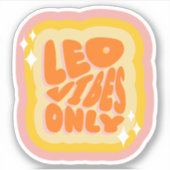 Leo Vibes Only | Soft Girl | Aesthetic Horoscope Sticker (Voorkant)
