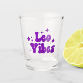Leo Vibes Zodiac Astrology Paars Stars Shot Glass Shot Glas (Voorkant)