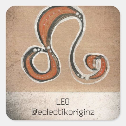 Leo Vierkante Sticker (Voorkant)