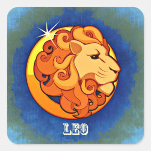 Leo Vierkante Sticker
