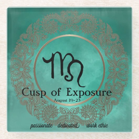 Leo-Virgo Cusp Glazen Onderzetter (Voorkant)