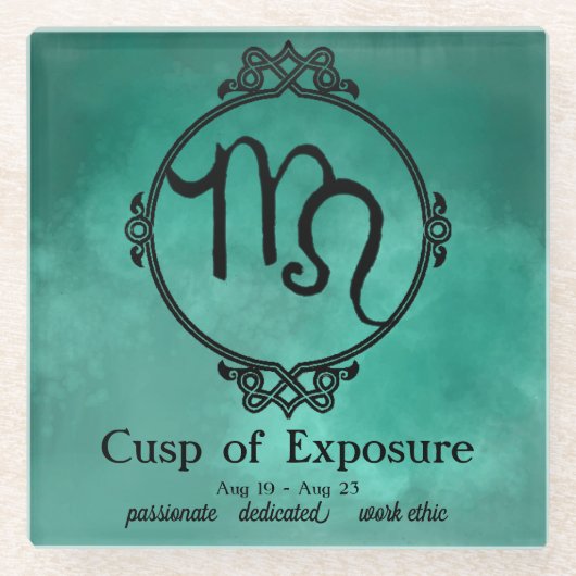 Leo-Virgo Cusp Glazen Onderzetter (Voorkant)