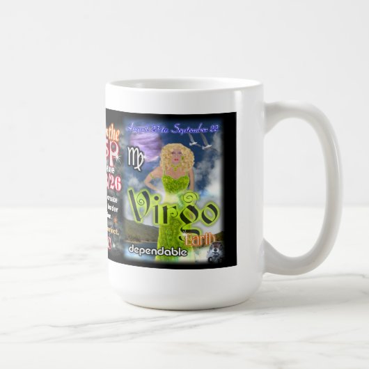 Leo Virgo Cusp, Grote Astrologische Mok van 15 Oz (Rechts)