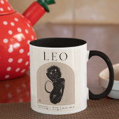 Leo Vrouwelijk Zodiac Design Bruin Zwart 15 OZ Mok