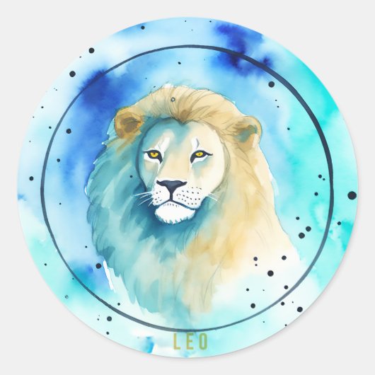 Leo Waterverf Zodiac Sticker (Voorkant)