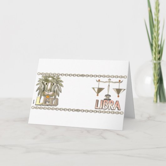 Leo Weegschaal zodiac vriendschap geschenken door  Kaart (Voorkant)