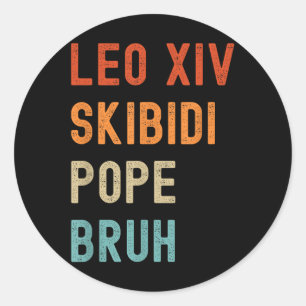 Leo XIV Skibidi Paus Bruh Nieuwe Paus Leo XIV Grap Ronde Sticker