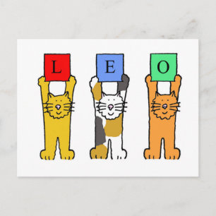 Leo Zodaic Teken Cartoon Katten. Briefkaart