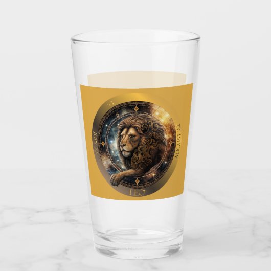 Leo Zodiac Aanpasbare Bier Glas (Voorkant)