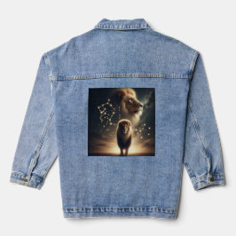 Leo Zodiac Art - Majestueuze leeuw en sterrenbeeld Denim Jacket