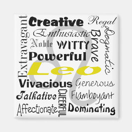 Leo Zodiac Astrology Collage Pattern Magneet