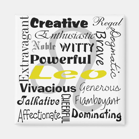 Leo Zodiac Astrology Collage Pattern Magneet (Voorkant)