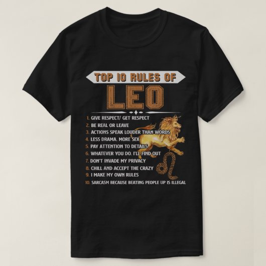 Leo Zodiac Birthday Gift Top 10 van Leo Gift (Design voorkant)
