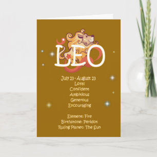 Leo Zodiac Birthday Kaart