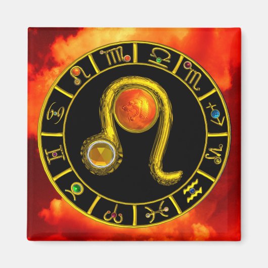 LEO/ZODIAC BIRTHDAY SIGNS MAGNEET (Voorkant)