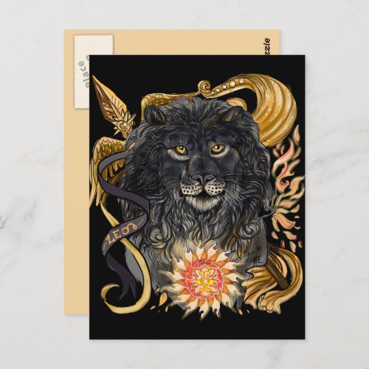 Leo Zodiac Briefkaart (Voorkant / Achterkant)
