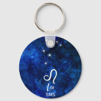 Leo Zodiac Constellation Dark Blue Galaxy Monogram