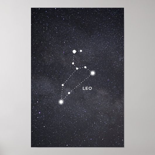 Leo Zodiac Constellation Poster (Voorkant)