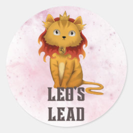 Leo Zodiac Decal voor liefhebbers van astrologie Ronde Sticker