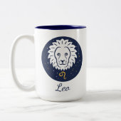 Leo Zodiac Design Bleu et blanc Mug à deux tons 15 (Gauche)