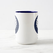 Leo Zodiac Design Bleu et blanc Mug à deux tons 15 (Centre)