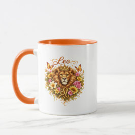 Leo Zodiac Floral Heart Mug – Regal Astrology Gift Mok