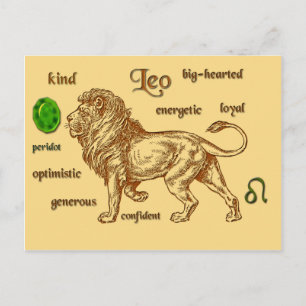 Leo zodiac karakteristieken briefkaart