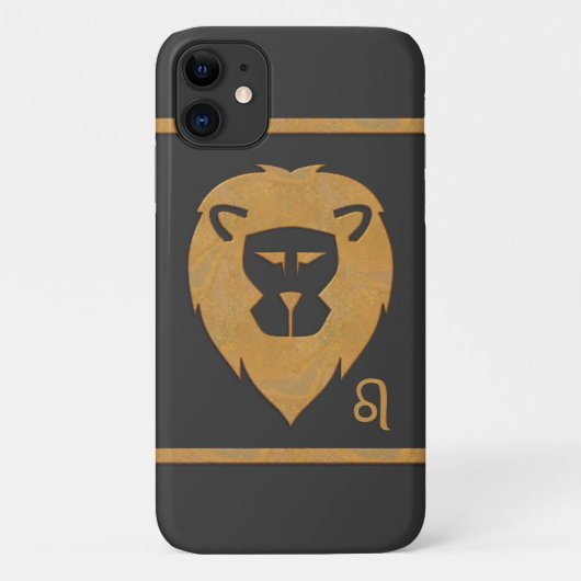 Leo Zodiac Lion Head Marmer Effect Case-Mate iPhone Case (Achterkant)