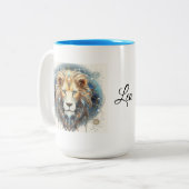 Leo Zodiac Mok, 15 oz Tweekleurige Koffiemok (Voorkant links)