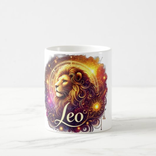 Leo Zodiac Mug - ♌ de design audacieux et radieux (Centre)