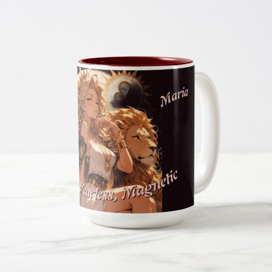 Leo Zodiac Mug Personalized Astrology Gift (Devant droit)