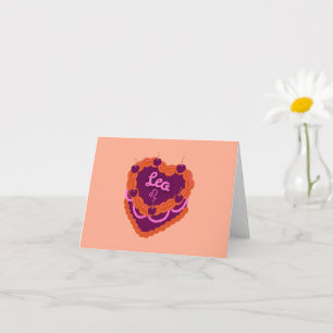 Leo Zodiac Pastel Hart Verjaardagstaart Kaart