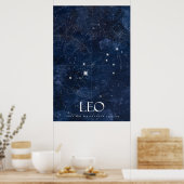 Leo Zodiac Poster avec nom, signe étoile zodiac (Cuisine)