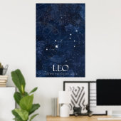 Leo Zodiac Poster avec nom, signe étoile zodiac (Bureau à domicile)