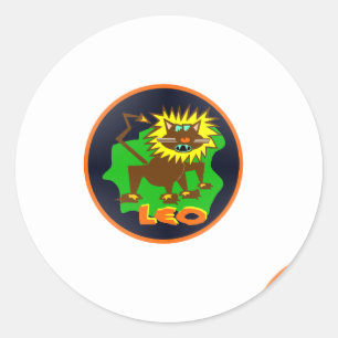 leo zodiac ronde sticker
