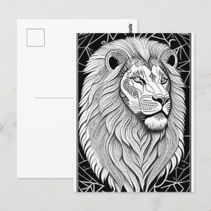 Leo Zodiac Sign - Astrologische Lion Briefkaart