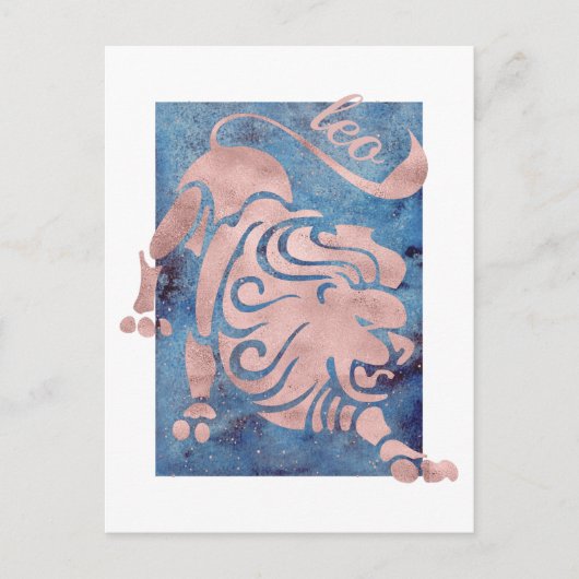 Leo Zodiac Sign Briefkaart (Voorkant)