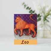 Leo Zodiac Sign Briefkaart (Staand voorkant)