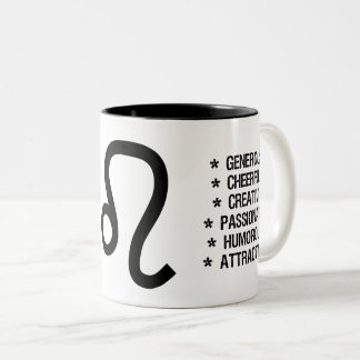 Leo Zodiac Sign ("de leeuw") Tweekleurige Koffiemok