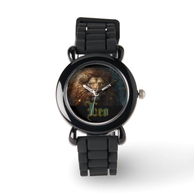 Leo Zodiac Sign Horloge (Voorkant)