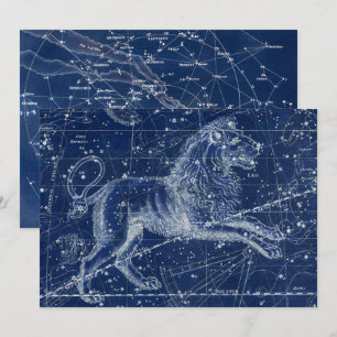 Leo Zodiac Sign Illustratie Kaart