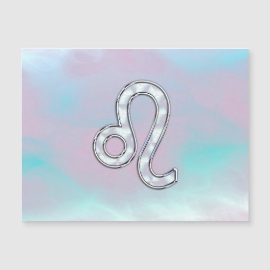 Leo Zodiac Sign in Moeder Pearl Style Print (Voorkant)