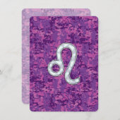 Leo Zodiac Sign on Fuchsia Digital Camouflage (Voorkant / Achterkant)