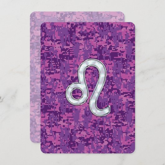 Leo Zodiac Sign on Fuchsia Digital Camouflage (Voorkant / Achterkant)