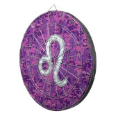 Leo Zodiac Sign on Fuchsia Digital Camouflage Dartbord (Voorkant Rechts)